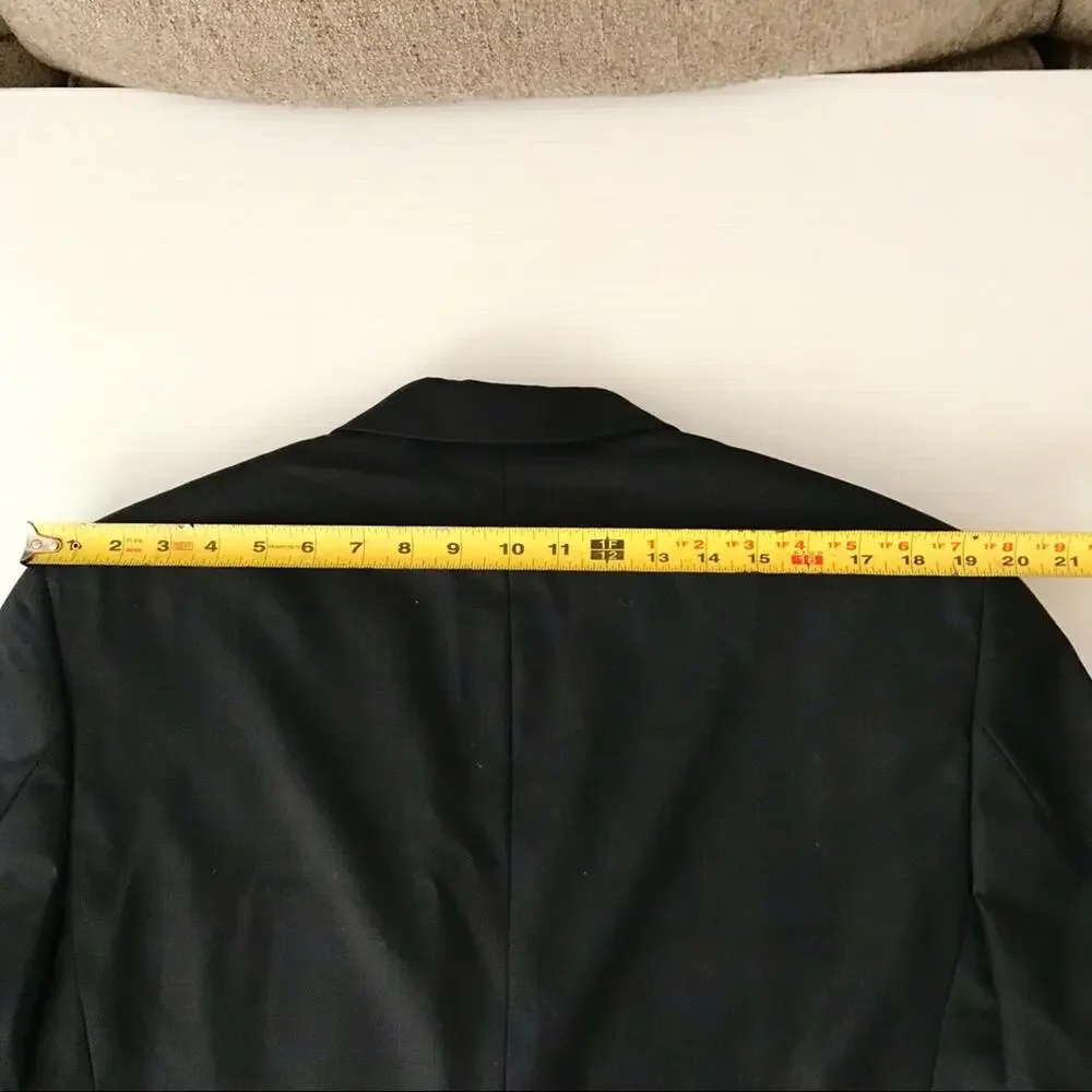 Brooks Brothers 346 Stretch Men's 43L Black 100% Wool 2 Button Blazer Jacket